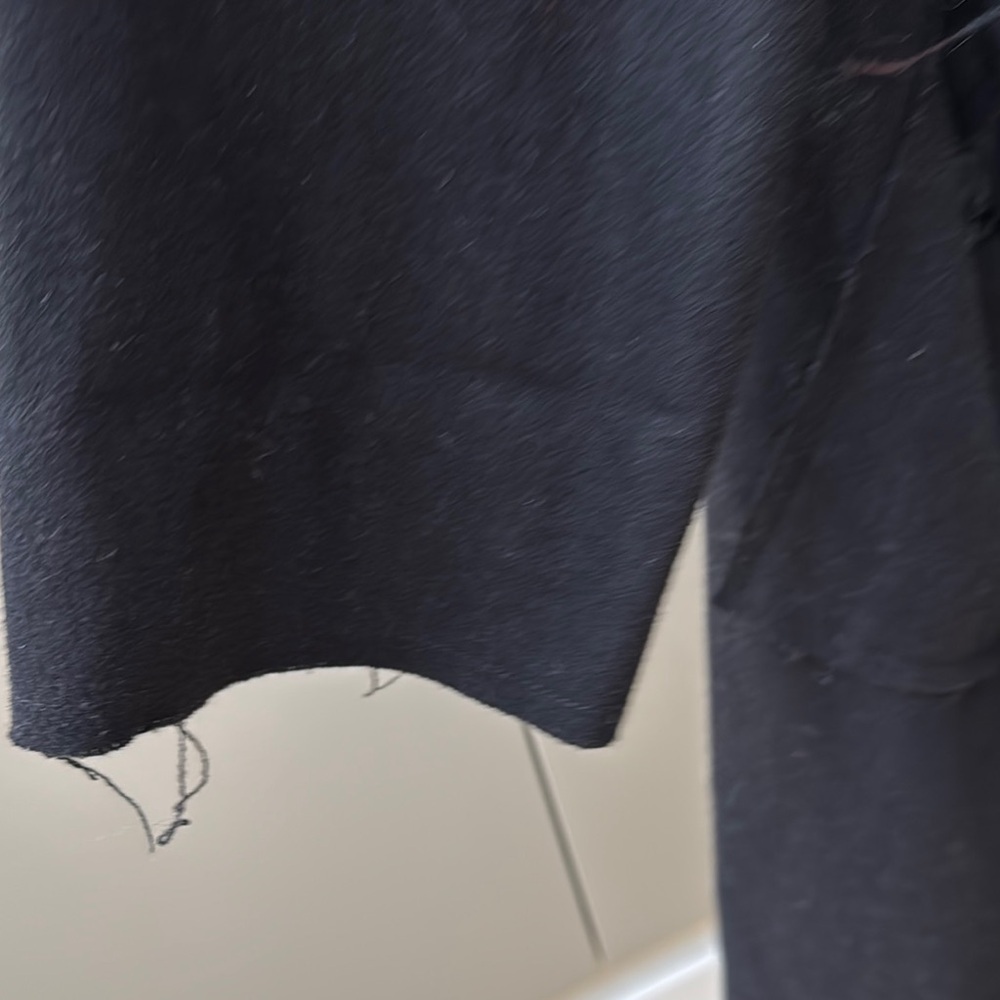 Urban Renewal Vintage Fabric Black Trench Coat Longline Style - Picture 7 of 14